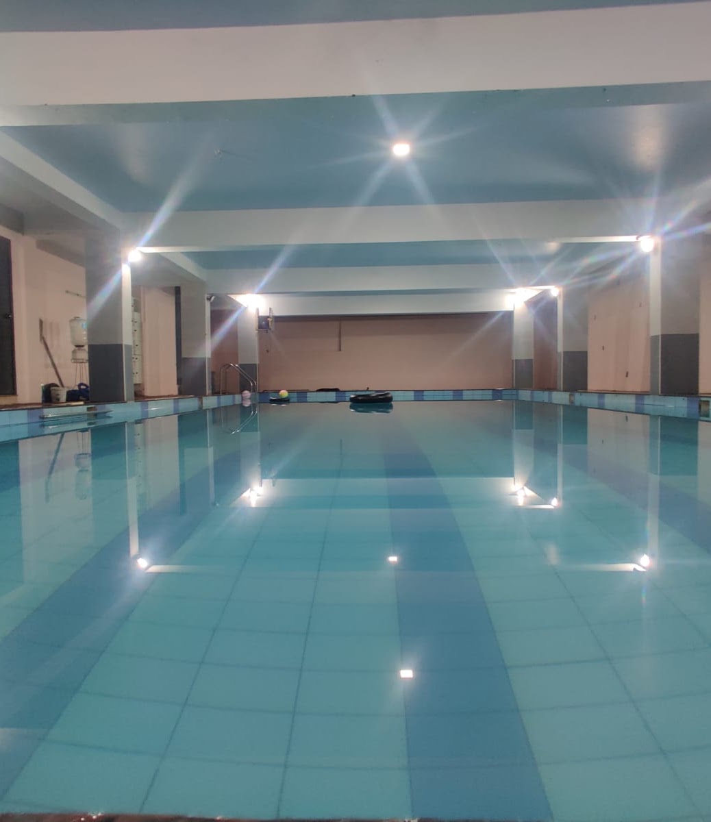View across Aquamarine indoor swimming pool