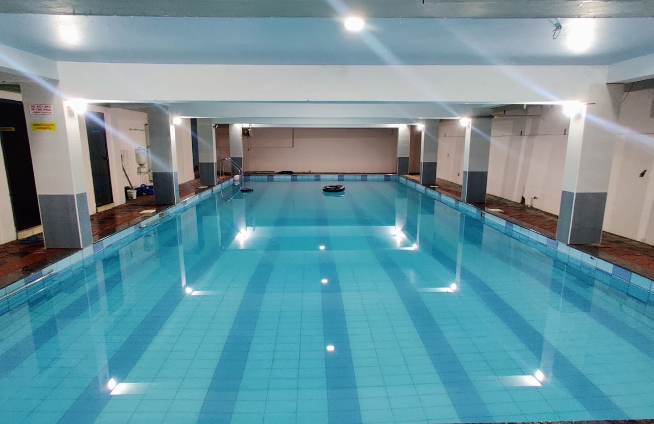 Front view of the Aquamarine indoor swimming pool